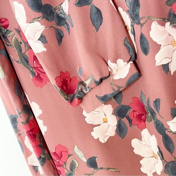 Lulus Rosalinda mauve floral print long sleeve shift dress - size small - Picture 3 of 8